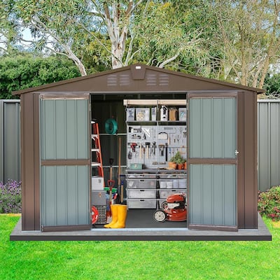 Outdoor Storage Shed with Lockable Double Door for Garden,Backyard,Lawn