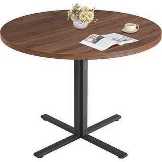 Small Round Kitchen Table for 4, 31.5x29.4 Inches, Water-Resistant ...