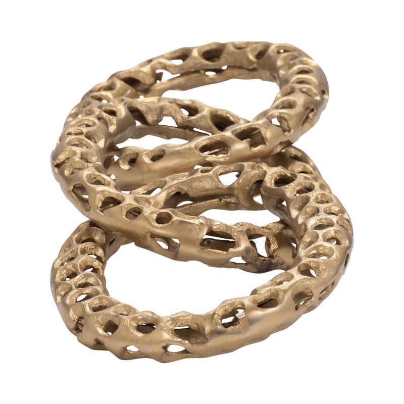 Sagebrook Home 31" Mahin Aluminum Link Chain in Gold Finish, 3"H - 31" x 8" x 3"