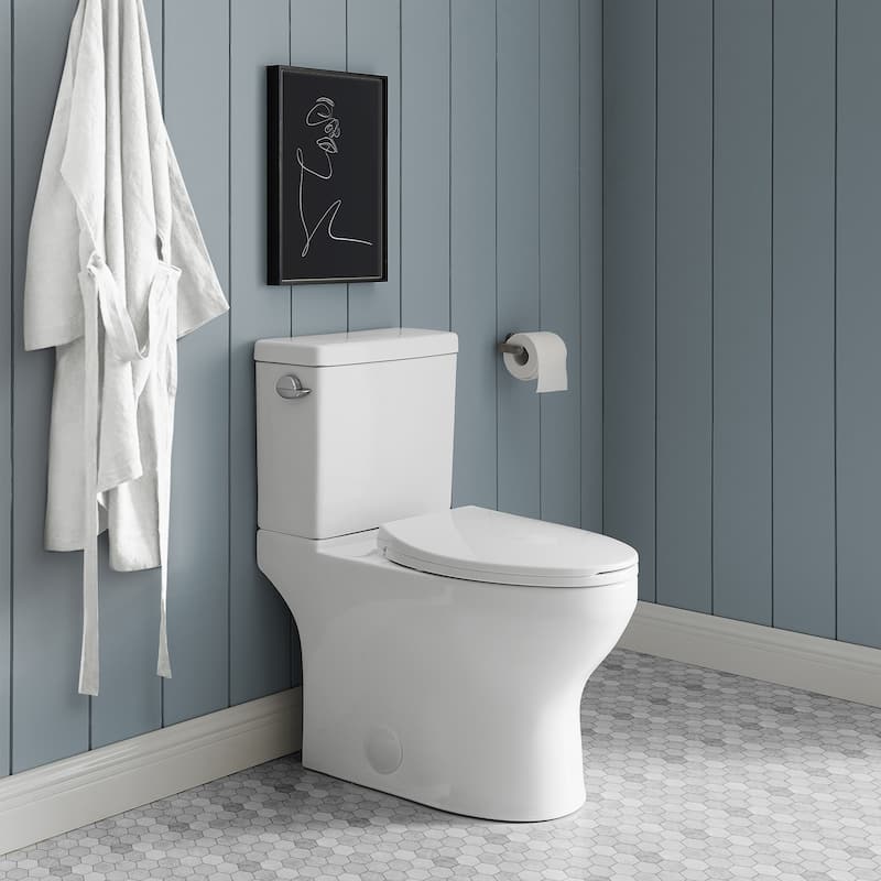 Classe Two-Piece Elongated Left Side Flush Handle Toilet - White