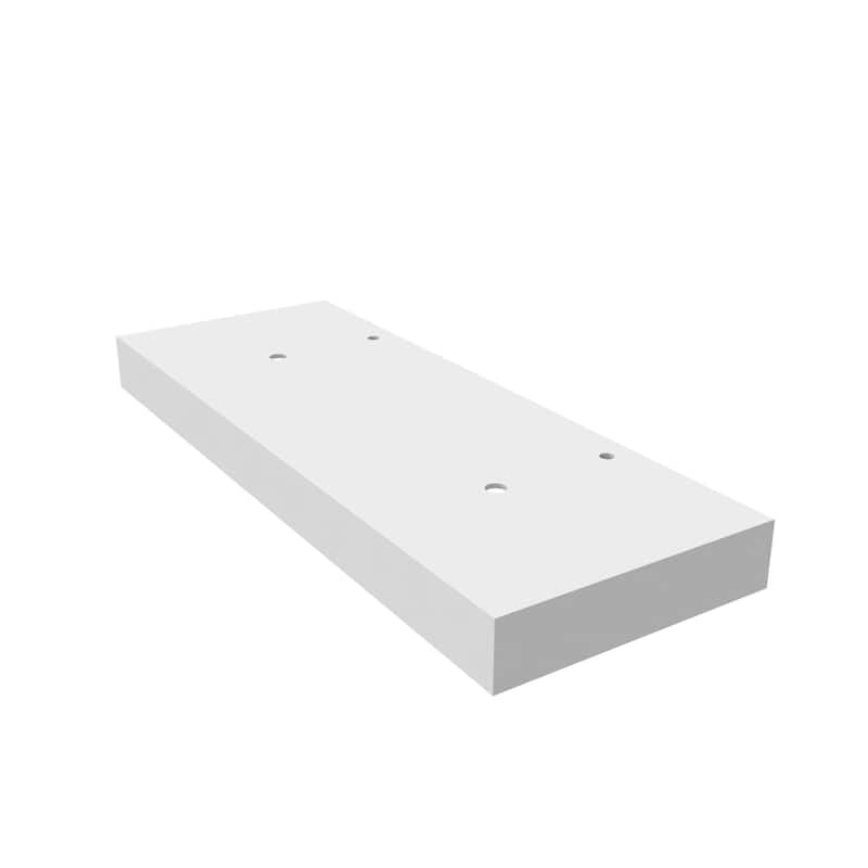 Wide Solid Surface Minimalist Vanity Countertop in White