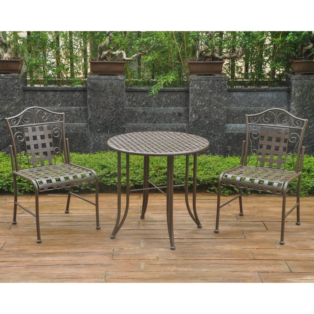 Mandalay 3-Piece Iron Patio Bistro Set