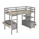 preview thumbnail 7 of 22, Traditional Contemporary Style Twin Size Wood Loft Bed with Storage Shelves and Drawers,Built-in Desk with Two Drawers