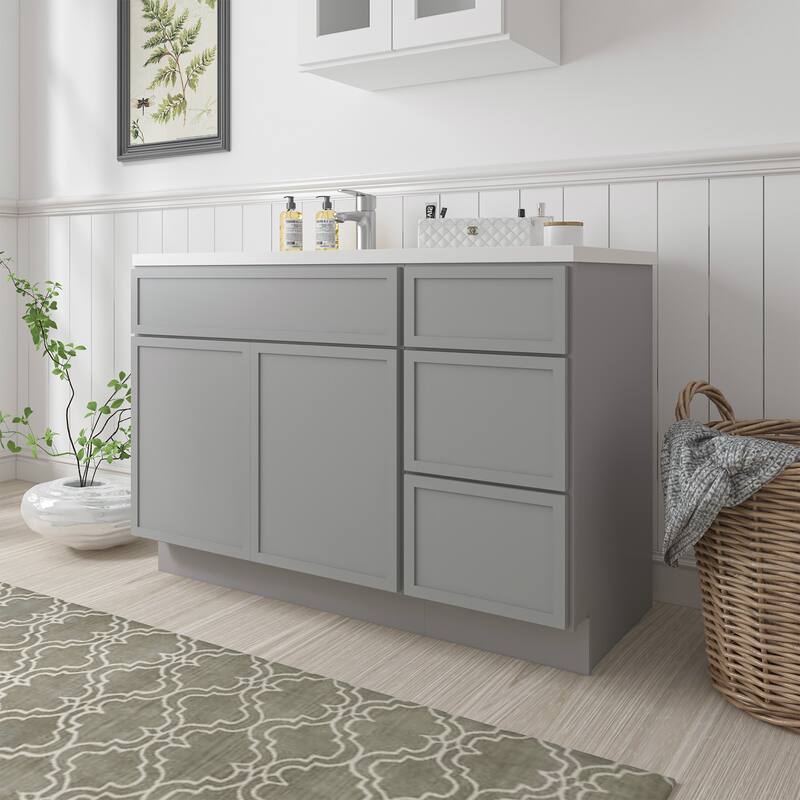 Vanity Art 48" Birch Freestanding Bathroom Vanity Cabinet without Top
