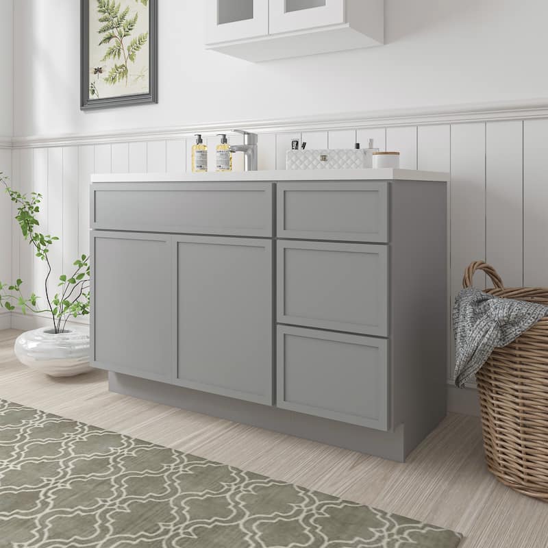 Vanity Art 54" Birch Freestanding Bathroom Vanity Cabinet without Top