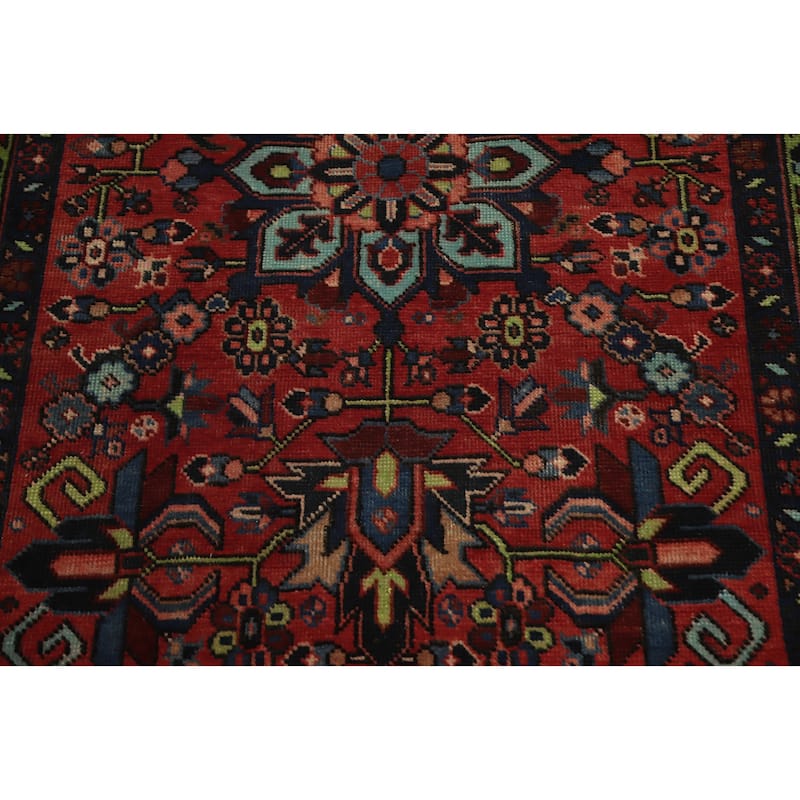 Hand Knotted Oriental 100% Wool Carpet Traditional Floral Oranges & Rust Tabriz Runner Rug - 10' 11'' X 2' 10''