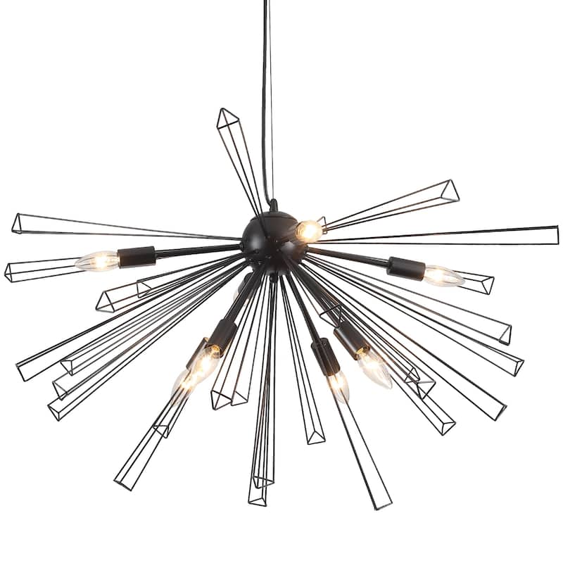 8-Light 33.46"W Metal Dimmable Pendant Lights for Kitchen Living Room