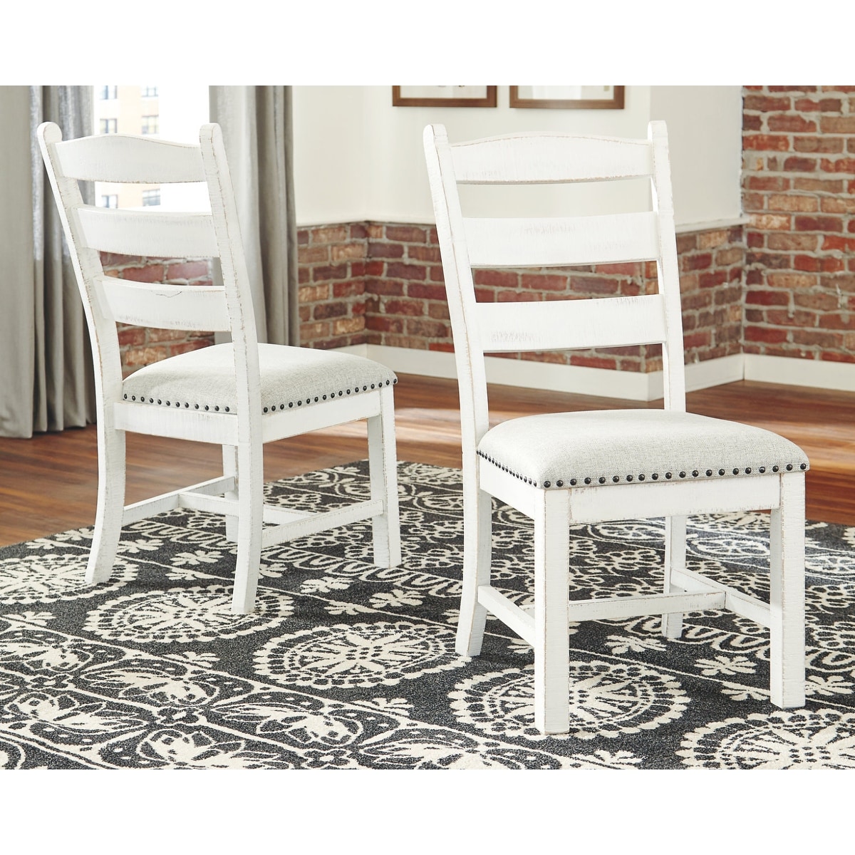White ladder back dining chairs store