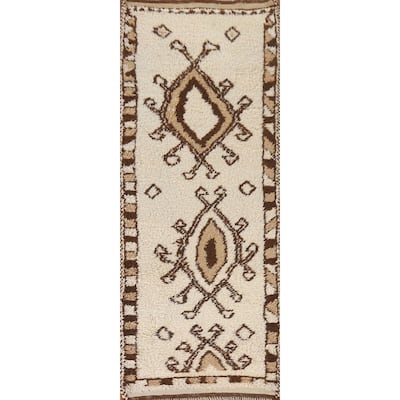 Vegetable Dye Anatolian Turkish Runner Rug Hand-knotted Wool Carpet - 3'3"x 10'4"