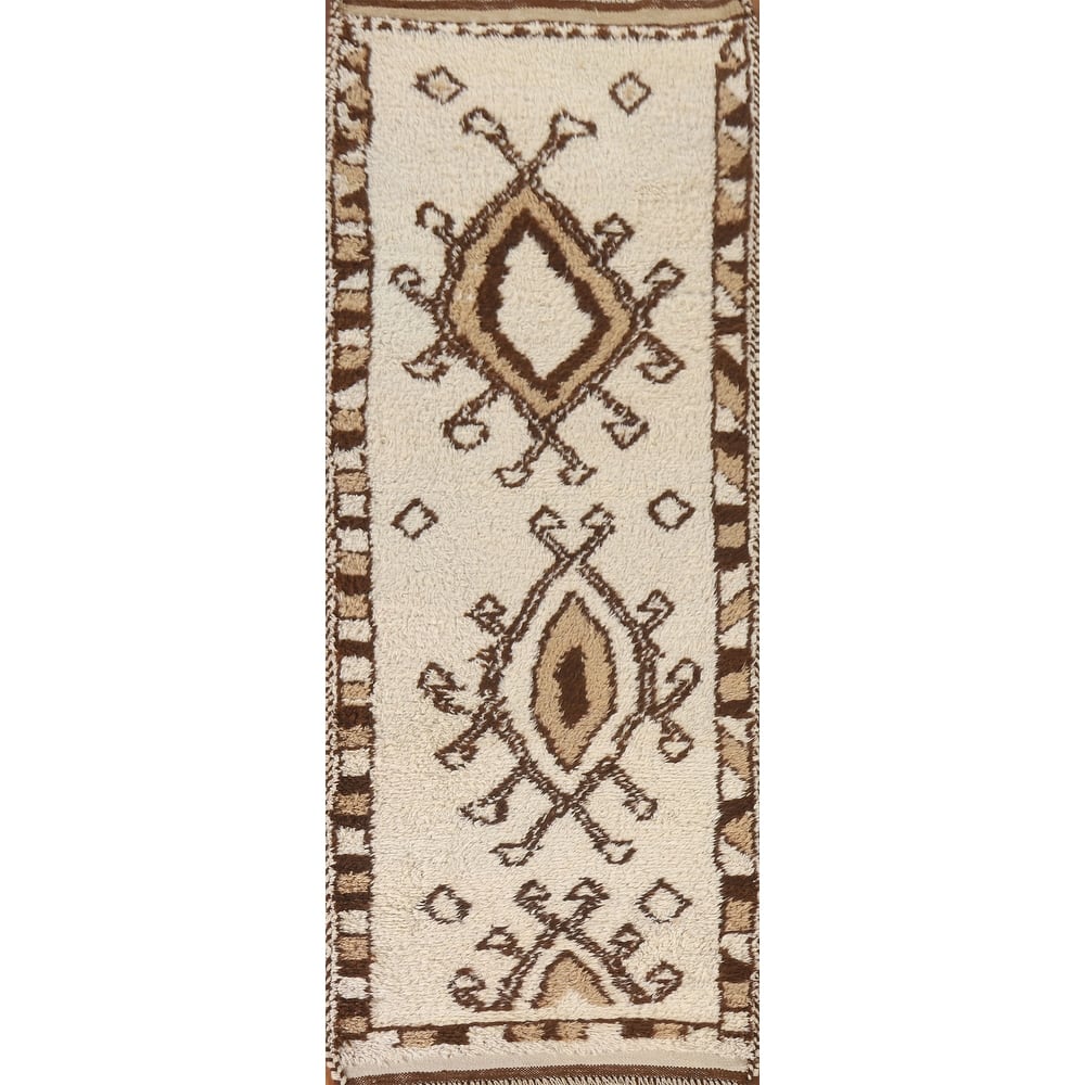 Vegetable Dye Anatolian Turkish Runner Rug Hand-knotted Wool Carpet - 3'3"x 10'4"
