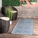 preview thumbnail 23 of 40, Nuloom Indoor/Outdoor Tribal Inspired Floral Diamonds Area Rug 2' x 10' Runner - Blue