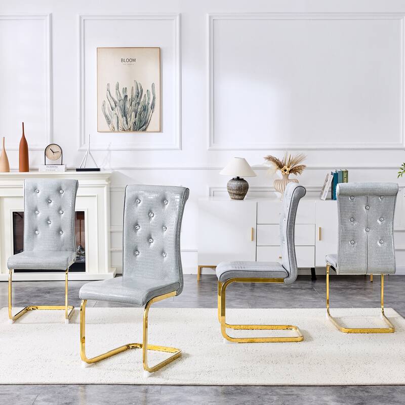 Set of 2 Retro Upholstered Dining Chairs