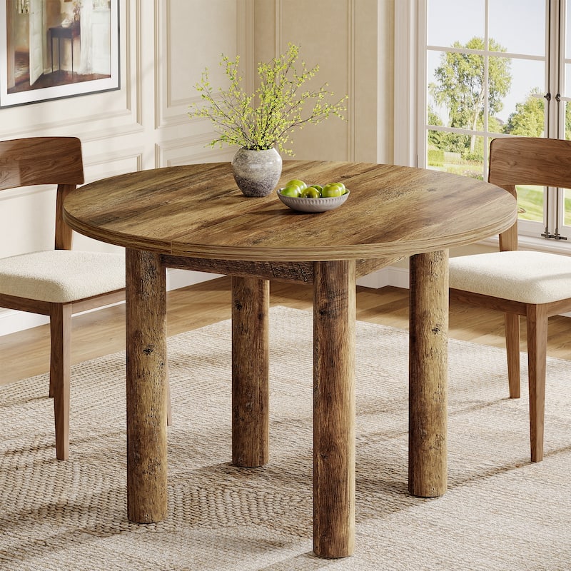 39-inch Round Dining Table for 4 - Brown