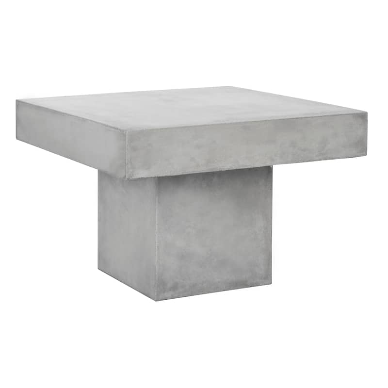 SAFAVIEH Oili Dark Grey Modern Concrete Indoor/ Outdoor Coffee Table - 23.6" x 23.6" x 15.8" - 24Wx24Dx16H