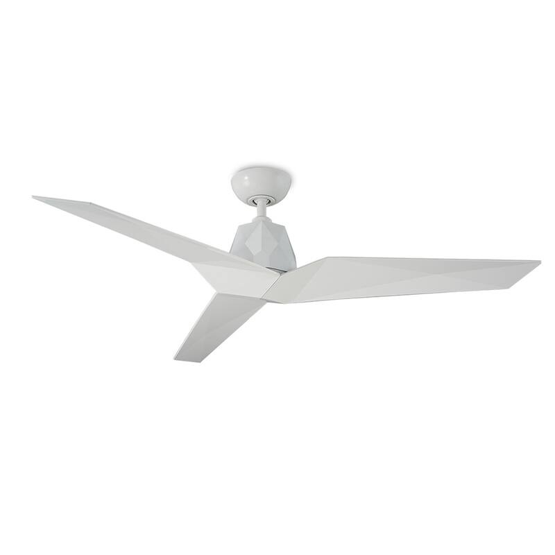 Vortex 60 Inch Three Blade Indoor / Outdoor Smart Ceiling fan with Six Speed DC Motor - Gloss White