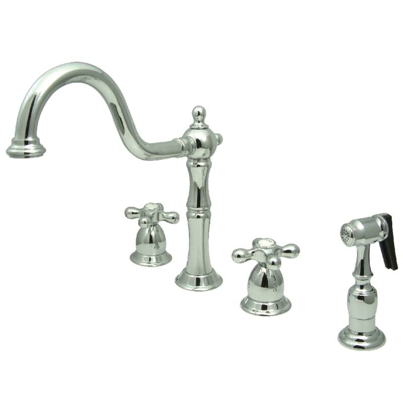 Kingston Brass Heritage 1.8 GPM Widespread Kitchen Faucet - Includes - Polished Chrome