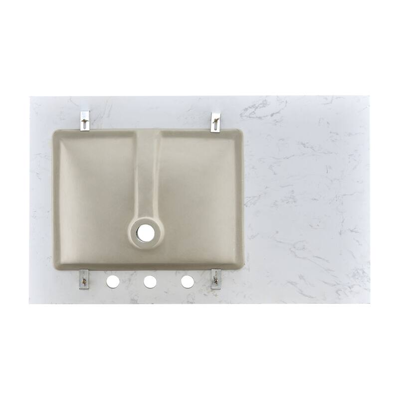 PROOX Bath Cultured Marble Vanity Top Undermount Rectangle Sink Backsplash Included