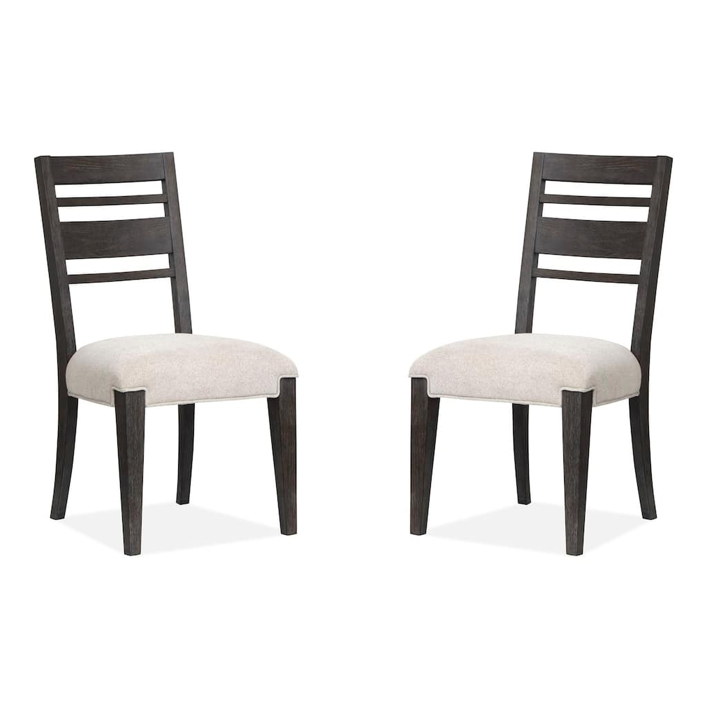 Magnussen Home Plum Creek Ravenwood Black Upholstered Side Chair Two Pack - 20.63''W x 22.75''D x 38''H