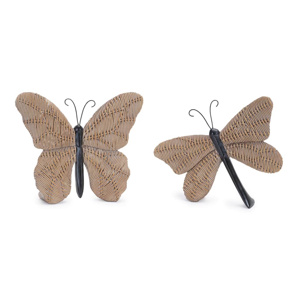 Butterfly and Dragonfly Shelf Sitter Figurines - 7.5" - Set of 4