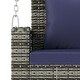 preview thumbnail 39 of 47, 2-Person Wicker Hanging Porch Swing with Chains, Cushion and Pillow