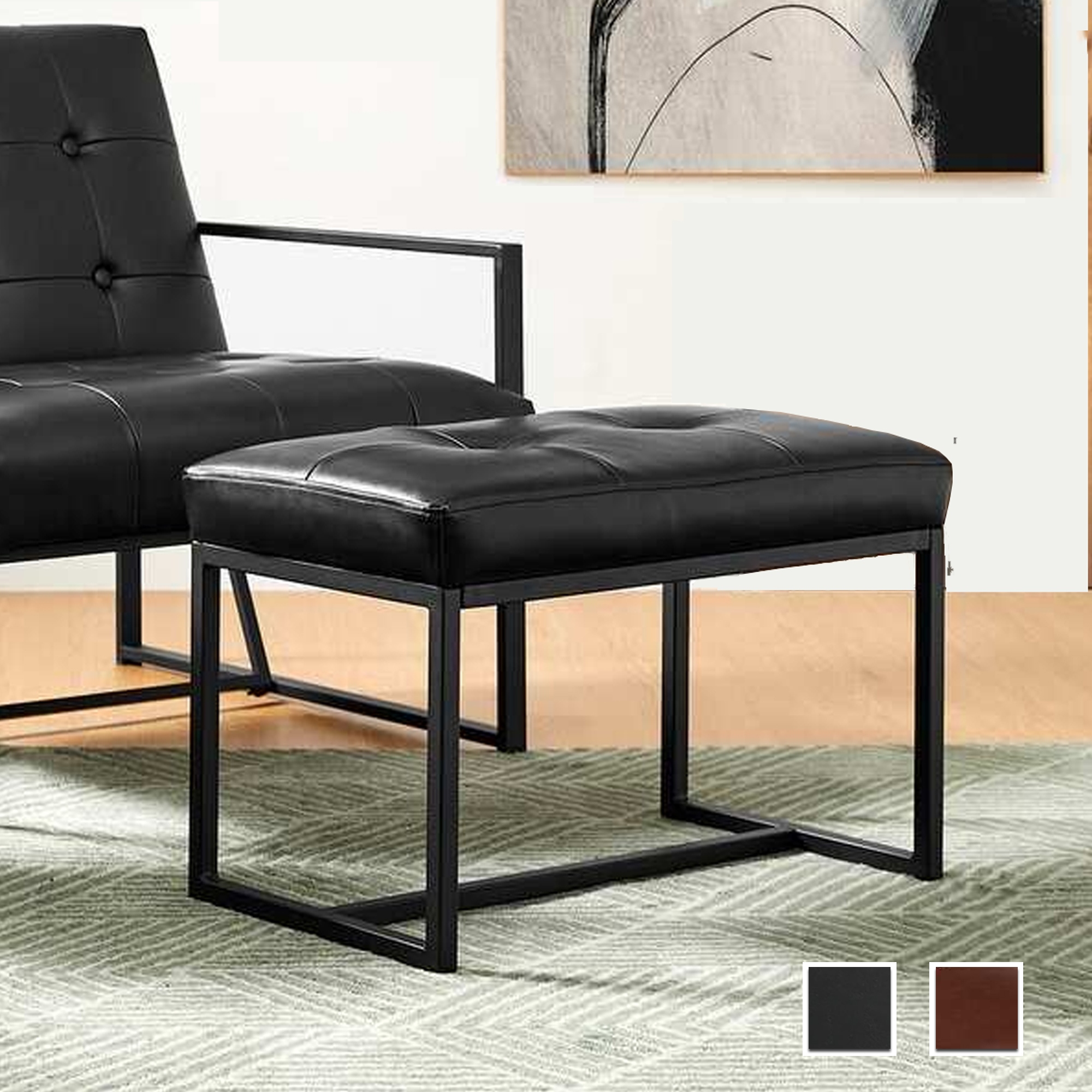 Leather hotsell tufted stool