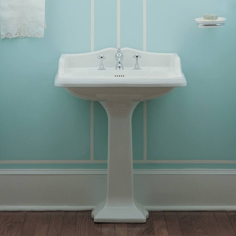 Whitehaus AR824-AR805-3H Isabella 26" Rectangular Vitreous China