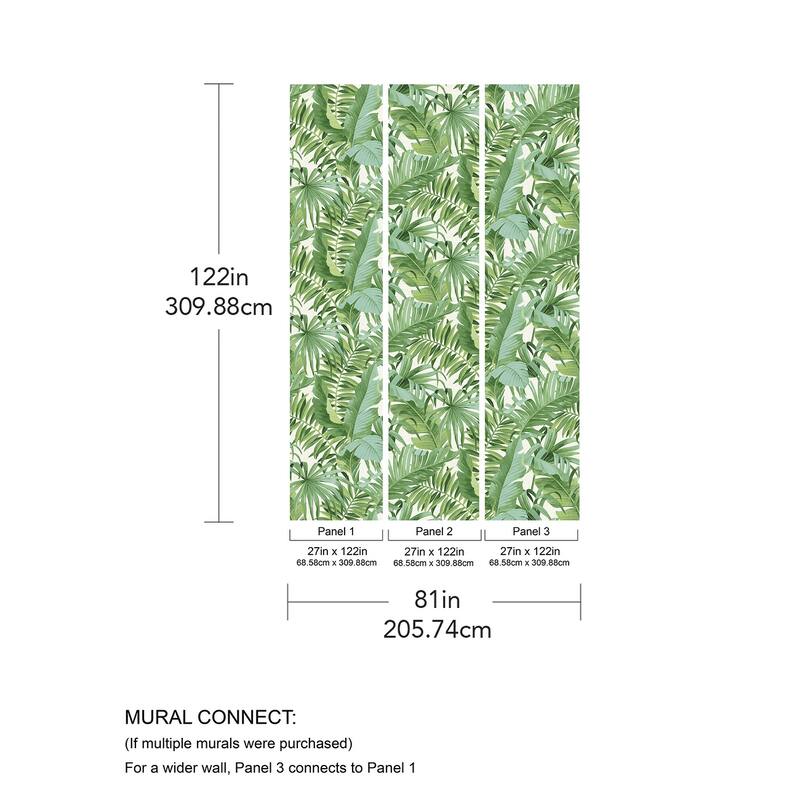 REMIX Walls by Katie Hunt Tropical Palm Leaf Green Wall Mural
