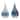 Navy Beaded Glass Teardrop Ornament (Set of 6)