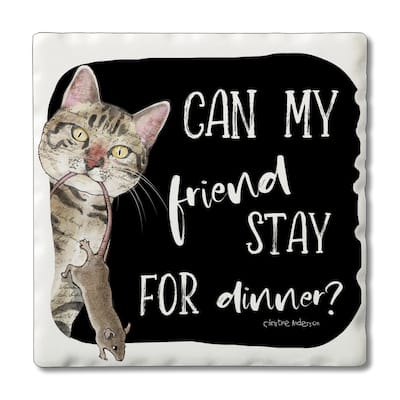 Counterart Absorbent Stone Coasters - My Friend - Set of 4 - 4x4x265
