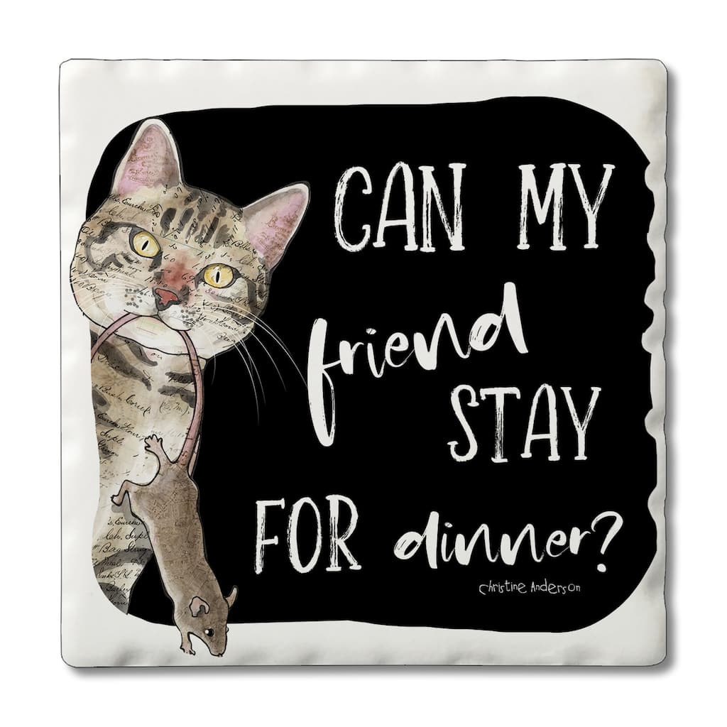 Counterart Absorbent Stone Coasters - My Friend - Set of 4 - 4x4x265