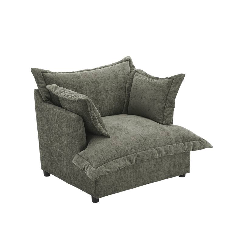 Upholstered Chenille Arm Club Chair Cloud corner cahir