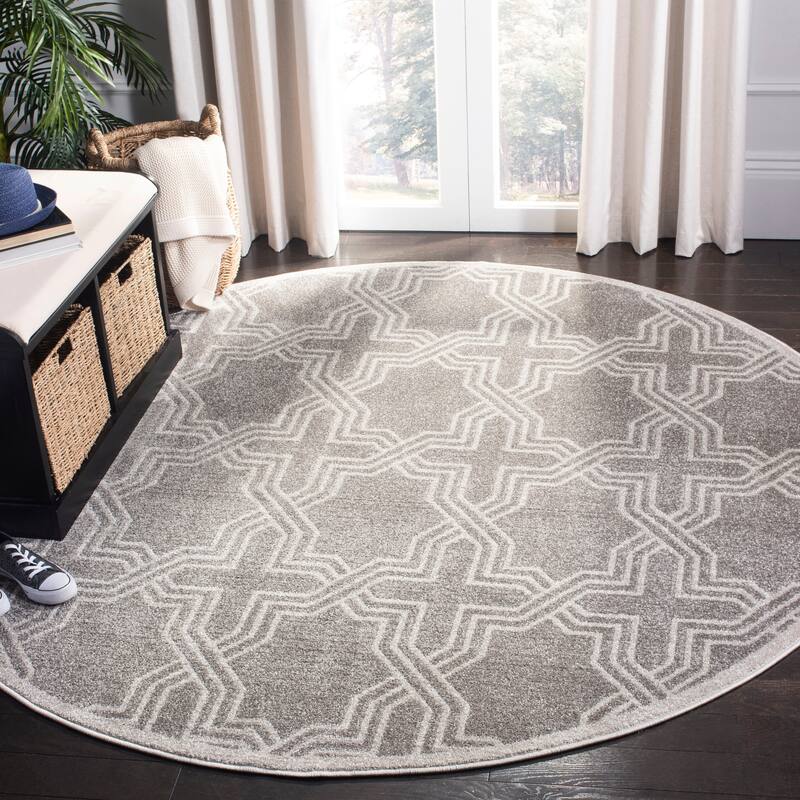 SAFAVIEH Amherst Irini Modern Rug - 7' Round - Grey/Light Grey