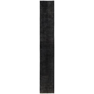 Overdyed One-of-a-Kind Hand-Knotted Area Rug - Brown - 3' 2" x 20' 8"