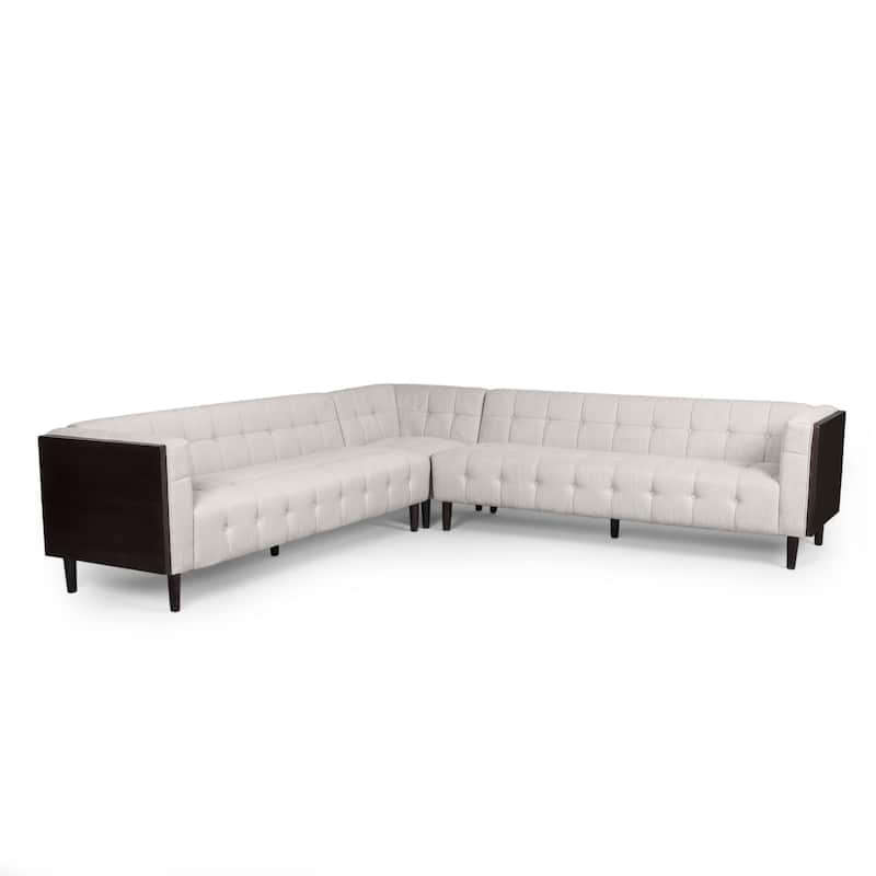 Clermont Mid-century Tufted Sectional Sofa by Christopher Knight Home - 114.00" L x 114.00" W x 30.75" H