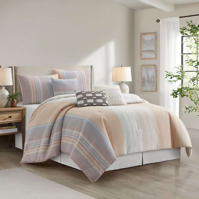 Nanshing Amanda 7 Piece Ombre Stripes Comforter Set