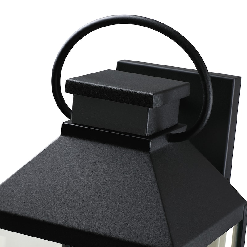 Wiley 2-Light Black Outdoor Wall Lantern Sconce Light - 20.5'' H