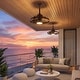 preview thumbnail 3 of 15, 20" Outdoor Ceiling Fan with Light, 6-Speed Reversible Motor, Waterproof Caged Fan for Patio, Gazebo, Kitchen.