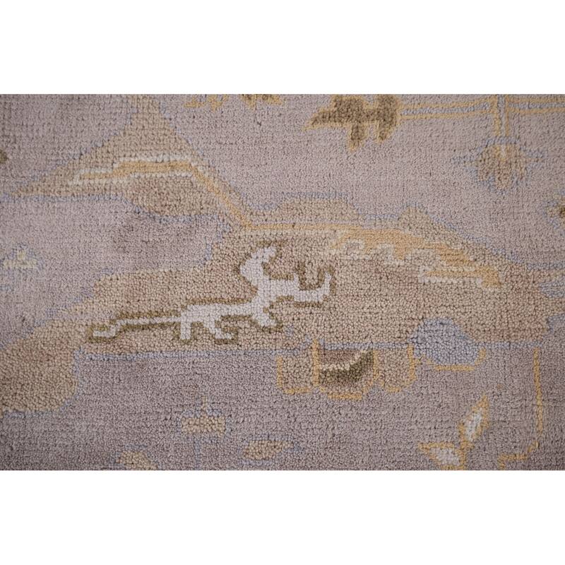 Earth Tone Oushak Indian Area Rug Handmade Transitional Wool Carpet - 8'0"x 9'9"