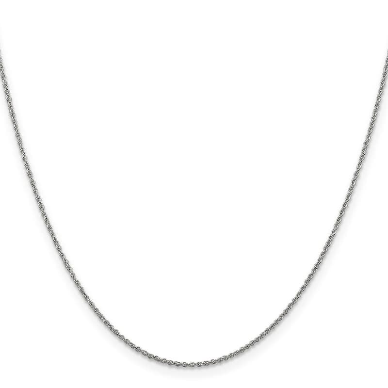 Curata 14k White Gold Solid 1.1mm Baby Rope Chain Necklace Options: 16 18 20 24 30