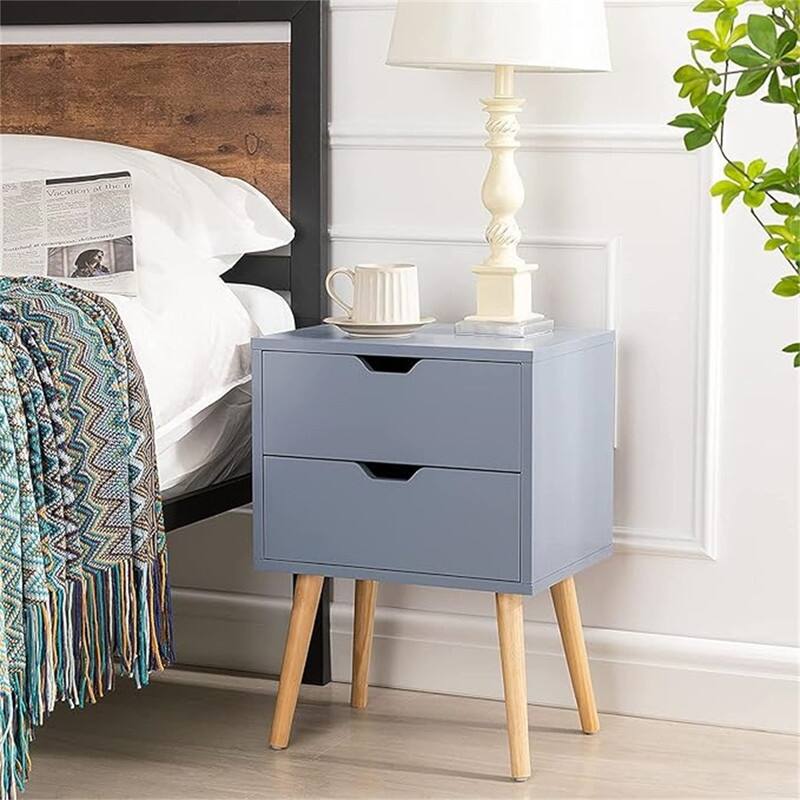 Nightstand with Storage Drawer Set of 2