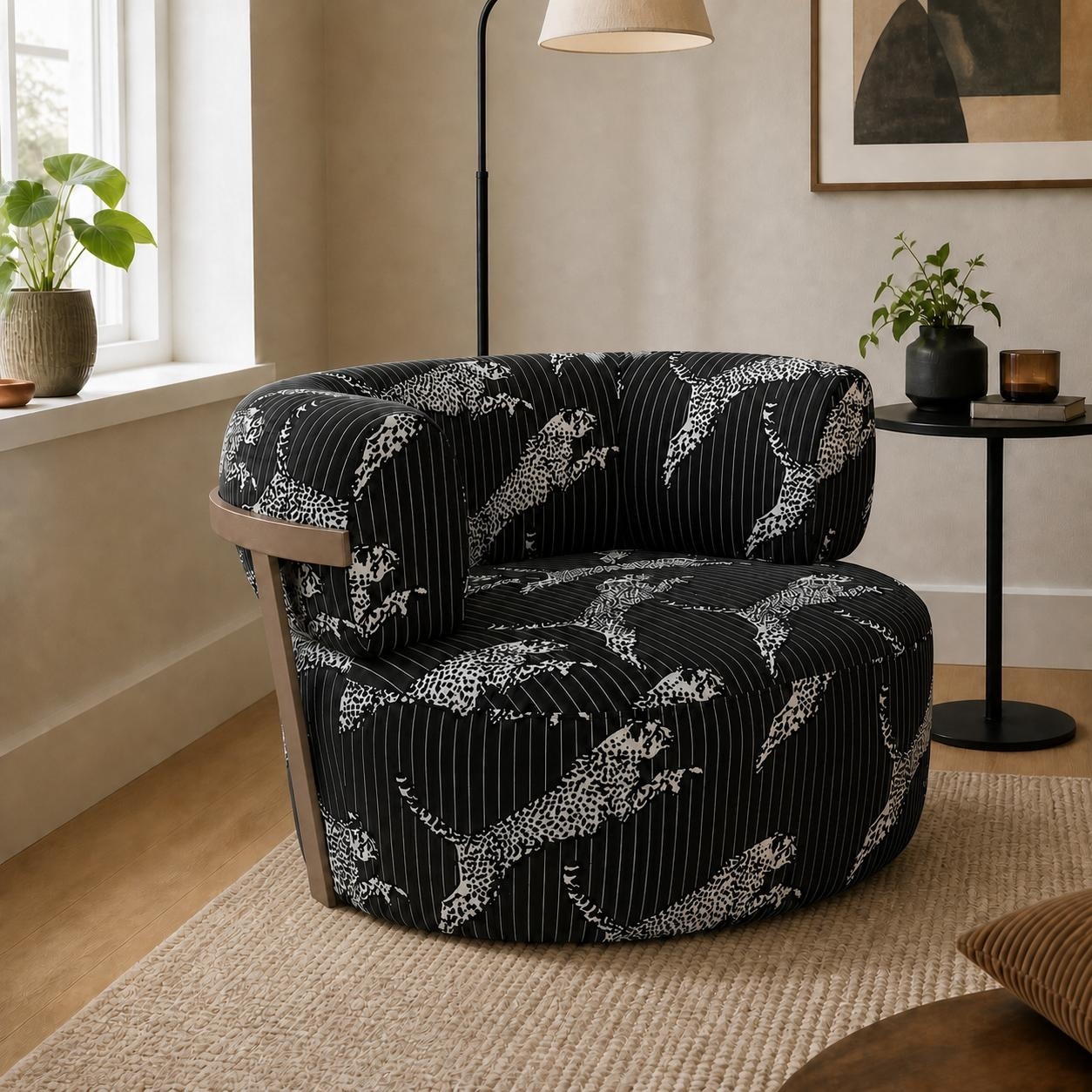 Zebra-Striped-Accent-Chair-