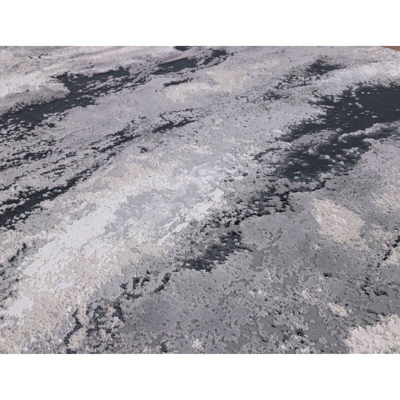 Nevada Collection Abstract Black and Grey Rug