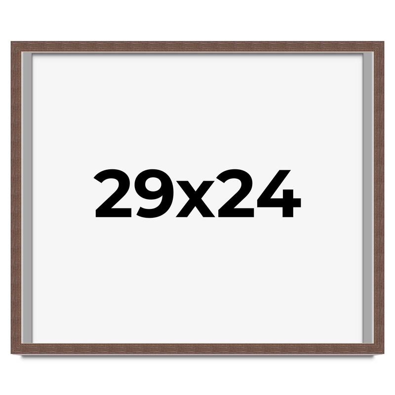 29x24 Shadow Box Frame Brown | 1.125 inches Deep Real Wood Rustic