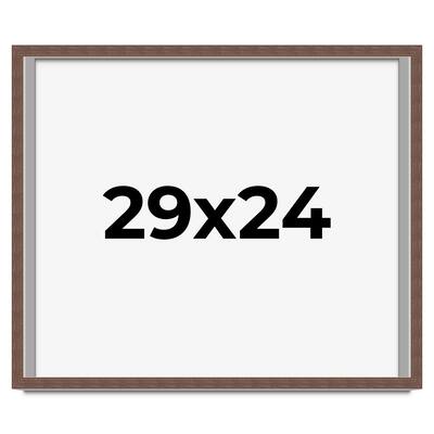 29x24 Shadow Box Frame Brown | 1.125 inches Deep Real Wood Rustic