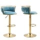 preview thumbnail 123 of 155, Velvet Upholstered Adjustable Bar Stool Swivel Counter Chair Set of 2