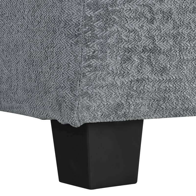Luxurious U-Shaped Chenille Sectional Sofa with Adjustable Armrest Pillows and Button-Tufted Backrest