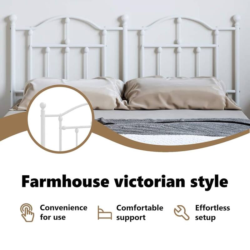 vidaXL 38.2 Inch Metal Headboard, Farmhouse Rustic Headboard Only
