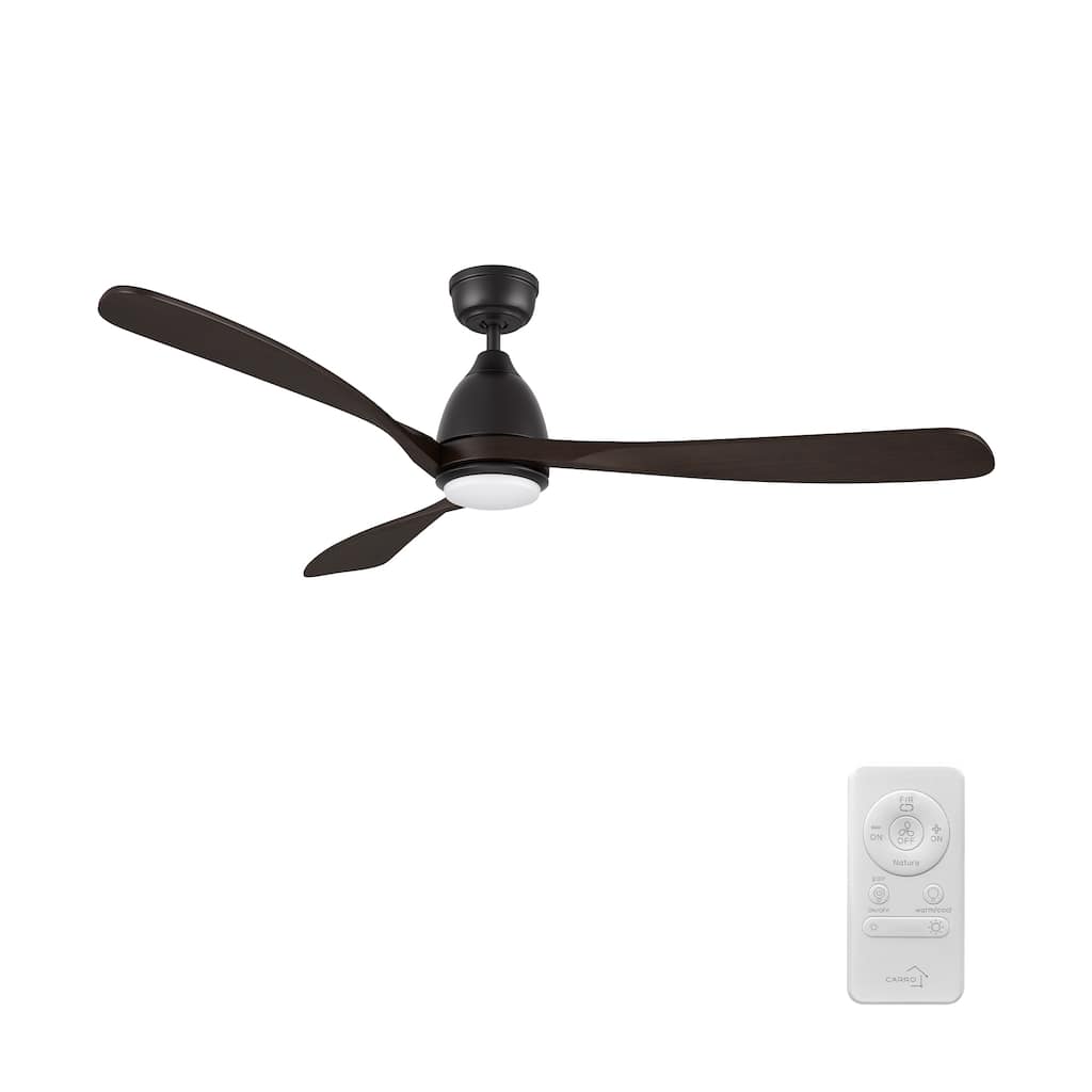 CARRO Kinross 60" Ceiling Fan with Remote and Light Kit Included-Solid Wood Blades