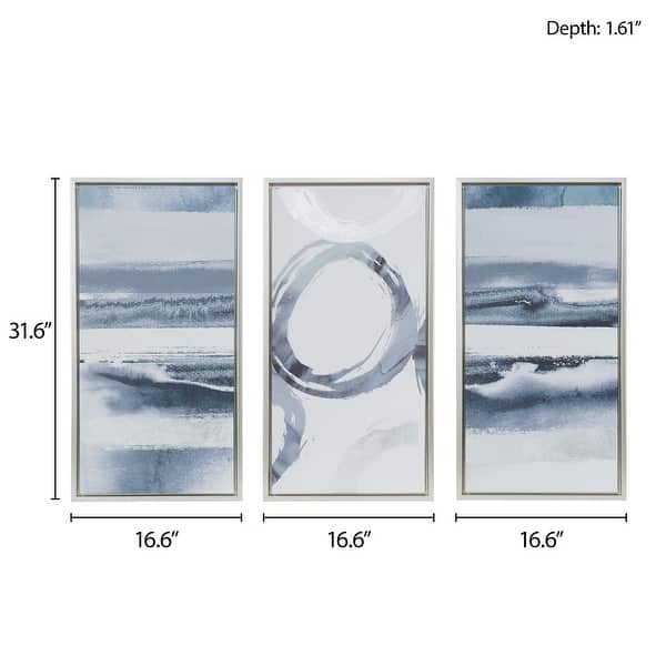 Madison Park Grey Surrounding Silver Foil Abstract 3piece Framed Canvas Wall Art Set On Sale