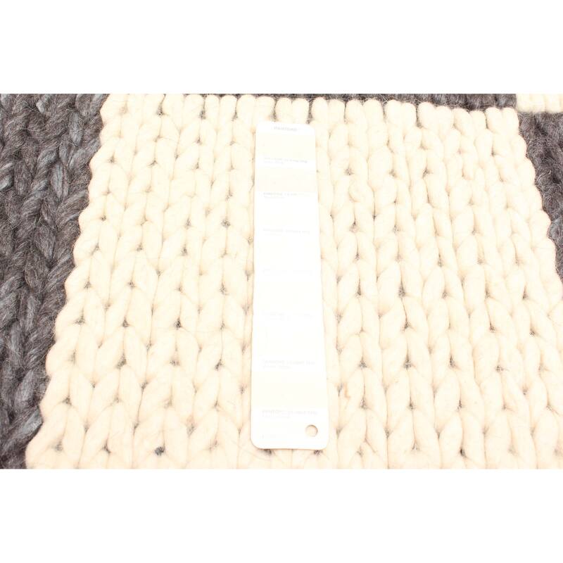 ECARPETGALLERY Braid weave Sienna Black, Cream Wool Rug - 4'11 x 8'1